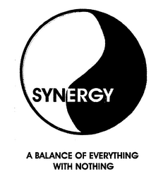 SYNERGY A BALANCE OF EVERYTHING WITH NOTHING logo