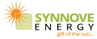 SYNNOVE ENERGY GIFT OF THE SUN... logo
