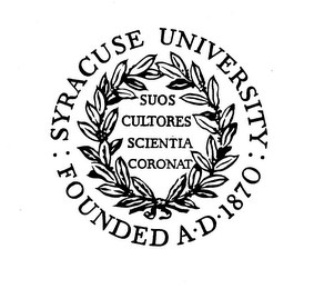 SYRACUSE UNIVERSITY FOUNDED A.D. 1870 SUOS COLTORES SCIENTIA CORONAT logo