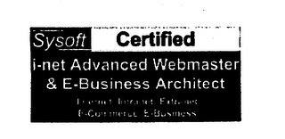 SYSOFT CERTIFIED I-NET ADVANCED WEBMASTER & E-BUSINESS ARCHITECT INTERNET INTRANET EXTRANET E-COMMERCE E-BUSINESS logo