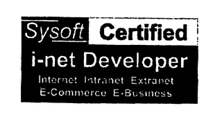 SYSOFT CERTIFIED I-NET DEVELOPER INTERNET INTRANET EXTRANET E-COMMERCE E-BUSINESS
