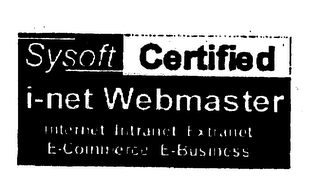 SYSOFT CERTIFIED I-NET WEBMASTER INTERNET INTRANET EXTRANET E-COMMERCE E-BUSINESS logo