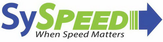 SYSPEED WHEN SPEED MATTERS logo