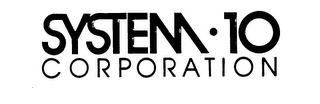 SYSTEM.10 CORPORATION logo