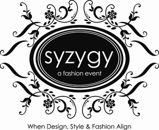 SYZYGY A FASHION EVENT WHEN DESIGN, STYLE & FASHION ALIGN logo