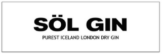 SÖL GIN PUREST ICELAND LONDON DRY GIN logo