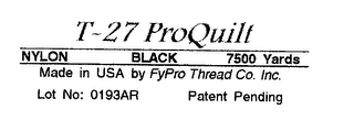 T-27 PROQUILT logo