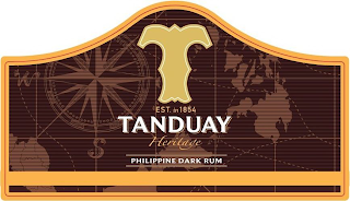 T EST. IN 1854 TANDUAY HERITAGE PHILIPPINE DARK RUM logo