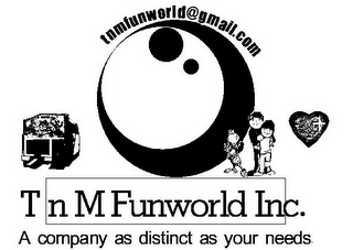 T N M FUNWORLD INC. A COMPANY AS DISTINCT AS YOUR NEEDS. TNMFUNWORLD@GMAIL.COM logo