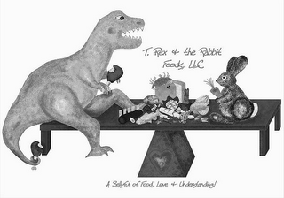 T. REX & THE RABBIT FOODS, LLC A BELLYFUL OF FOOD, LOVE & UNDERSTANDING! logo