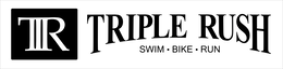 T , ROMAN NUMERAL 3, R, TRIPLE, RUSH, SWIM, BIKE, RUN. logo