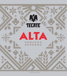 T TECATE ALTA CERVEZA SUPREMA CERVEZA logo