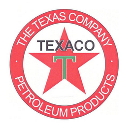 T TEXACO · THE TEXAS COMPANY · PETROLEUM PRODUCTS logo