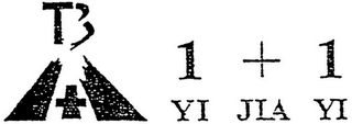 T3 1 + 1 1+1 YI JIA YI logo