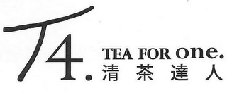 T4. TEA FOR ONE. logo