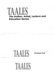 TAALES THE AUTHOR, ARTIST, LECTURE AND EDUCATION SERIES logo