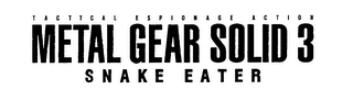 TACTICAL ESPIONAGE ACTION METAL GEAR SOLID 3 SNAKE EATER logo