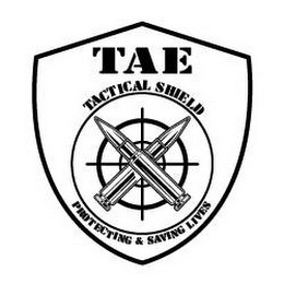 TAE TACTICAL SHIELD PROTECTING & SAVING LIVES logo