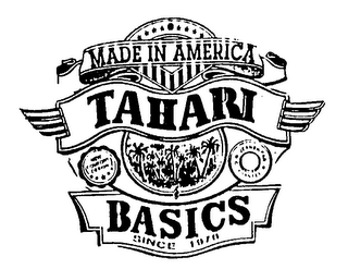 TAHARI BASICS SINCE 1978 MADE IN AMERICA NEW COMFORT DESIGN JEANSWEAR GUARANTEE logo