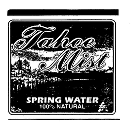 TAHOE MIST SPRING WATER 100% NATURAL logo