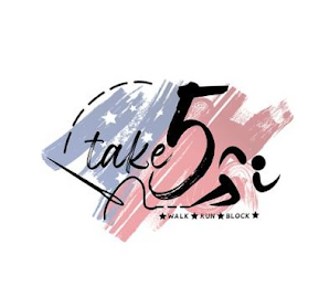 TAKE 5 WALK RUN BLOCK logo