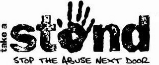 TAKE A STAND STOP THE ABUSE NEXT DOOR logo