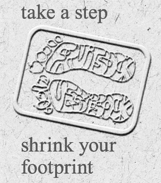 TAKE A STEP FRUITSOCK VEGGIESOCK SHRINK YOUR FOOTPRINT logo