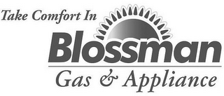 TAKE COMFORT IN BLOSSMAN GAS & APPLIANCE logo