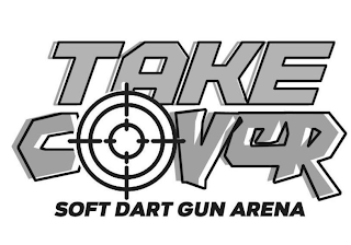 TAKE COVER SOFT DART GUN ARENA logo