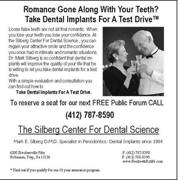 TAKE DENTAL IMPLANTS FOR A TEST DRIVE logo
