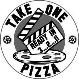 TAKE ONE PIZZA READY IN 3...2...1! logo
