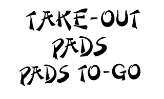 TAKE-OUT PADS PADS TO-GO logo