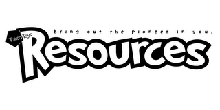 TAKSA TOYS RESOURCES BRING OUT THE PIONEER IN YOU. logo