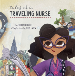 TALES OF A TRAVELING NURSE BY SHERI STURNIOLO ILLUSTRATED BY SHAY LARBY BROADWAY HOLLYWOO logo
