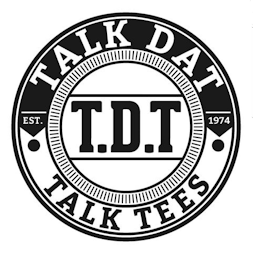 TALK DAT TALK TEES T.D.T EST. 1974 logo