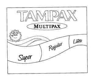 TAMPAX MULTIPAX SUPER REGULAR LITES #1 BRAND SINCE 1936 logo