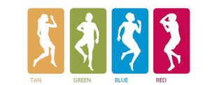 TAN GREEN BLUE RED logo