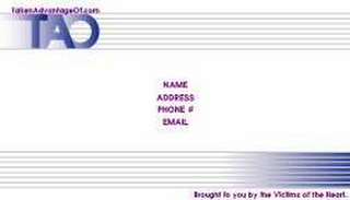 TAO HOME ADDRESS PHONE # EMAIL logo