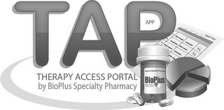 TAP APP THERAPY ACCESS PORTAL BY BIOPLUS SPECIALTY PHARMACY BIOPLUS SPECIALTY PHARMACY SPECIAL PHARMACY logo