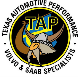 TAP ·TEXAS AUTOMOTIVE PERFORMANCE · VOLVO & SAAB SPECIALISTS logo