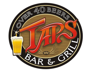 TAPS BAR & GRILL OVER 40 BEERS logo