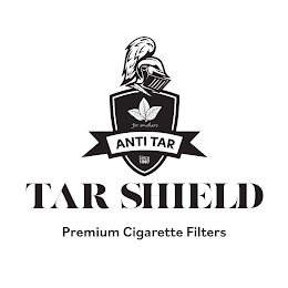 TAR SHIELD PREMIUM CIGARETTE FILTERS ANTI TAR FOR SMOKERS SINCE 1987 logo