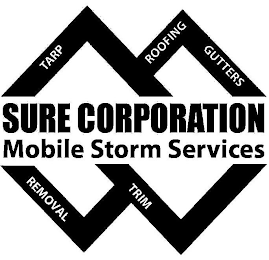TARP ROOFING GUTTERS REMOVAL TRIM SURE CORPORATION MOBILE STORM SERVICES logo