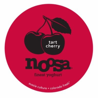 TART CHERRY NOOSA FINEST YOGHURT ALL NATURAL INGREDIENTS. GLUTEN FREE. PROBIOTIC. FROM HAPPY COWS NEVER TREATED WITH RBGH* AUSSIE CULTURE* COLORADO FRESH logo