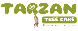 TARZAN TREE CARE GREEN OUT IN PURE. logo