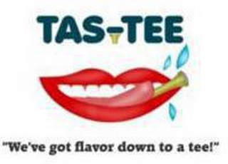 TAS-TEE "WE'VE GOT FLAVOR DOWN TO A TEE!" logo