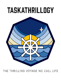 TASKATHRILLOGY THE THRILLING VOYAGE WE CALL LIFE logo