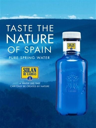 TASTE THE NATURE OF SPAIN PURE SPRING WATER SOLAN DE CABRAS A WATER LIKE THIS CAN ONLY BE CREATED BY NATURE logo