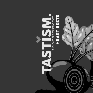TASTISM. THE HEART OF DISTINCTIVE TASTE HEART BEETS logo