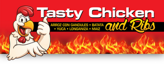 TASTY CHICKEN AND RIBS ARROZ CON GANDULES · BATATA · YUCA · LONGANIZA · MAIZ logo